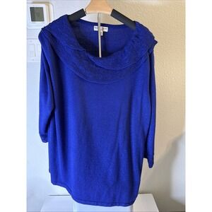 Rebecca Malone Women's Sweater Formal Casual‎ Blue Plus Size 2XL